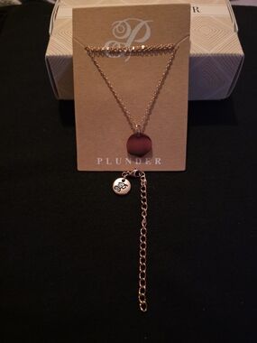Plunder Gold Disc Layered Necklace with Charm
